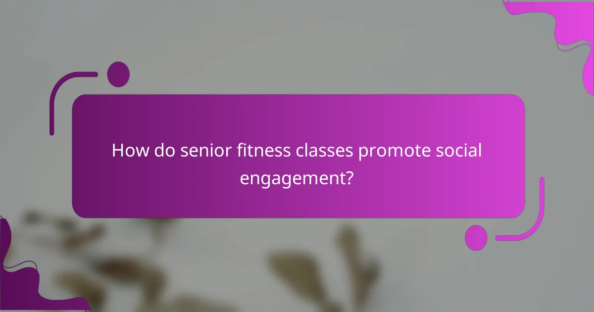 How do senior fitness classes promote social engagement?