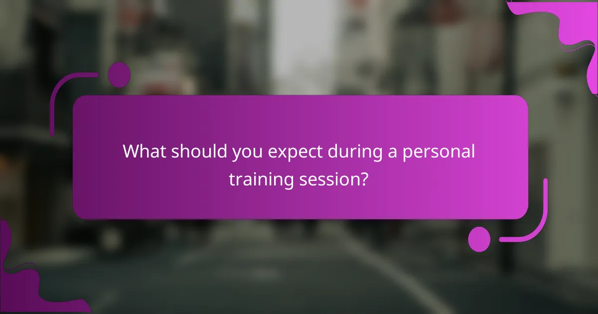 What should you expect during a personal training session?